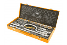 Socket Set 24Pc 10-32mm 1/2\" In Metal Case Indust.