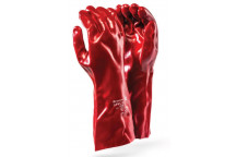 Glove PVC Std Elbow 40cm Red Marshal***