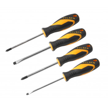 Screwdriver Set 4Pc (4x100,6.5x100,PH1x100,PH2x100) Tolsen