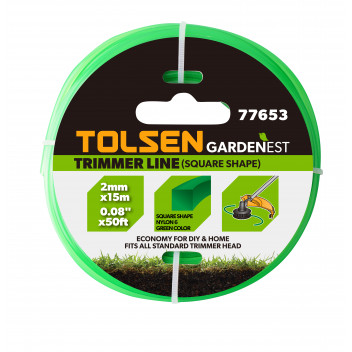 Garden Trimmer Line 2mm x 15m Square  TOLSEN