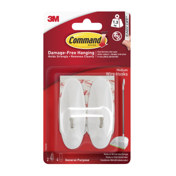 Command Strips and Medium Wire Hooks 2HKS+4S