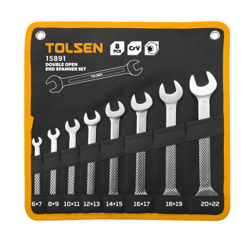 Spanner Set Double Open End 8Pc in Wallet (6x7,8x9,10x11,12x13,14x15,#
