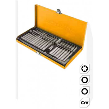 Screwdriver Bit Set 40 Pcs (Torx/Hex/Spline) In Metal Case