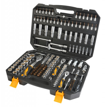 Socket Set 1/4\" 4-14mm -1/2\" 10-32mm-3/8 10-19mm  175Pc Indust. TOLSEN