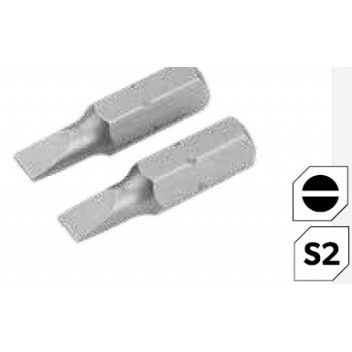 Screw Bit Set Pk2 FLAT SL0.6x4.5 x 25mm S2 Ind Steel  Indust. TOLSEN