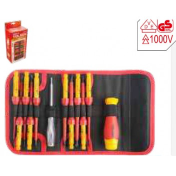 Screwdriver Set VDE 1000v 12Pc Interchangable TOLSEN