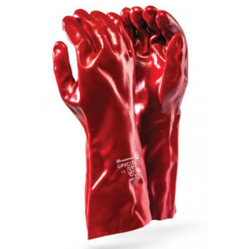 Glove PVC Std Elbow 40cm Red Marshal***