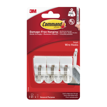 Command Wire Hooks  Small 17067 White 3HKS+4S