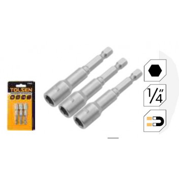 Screw Bit Holder Magnetic 3Pc 8mmx 65mm TOLSEN